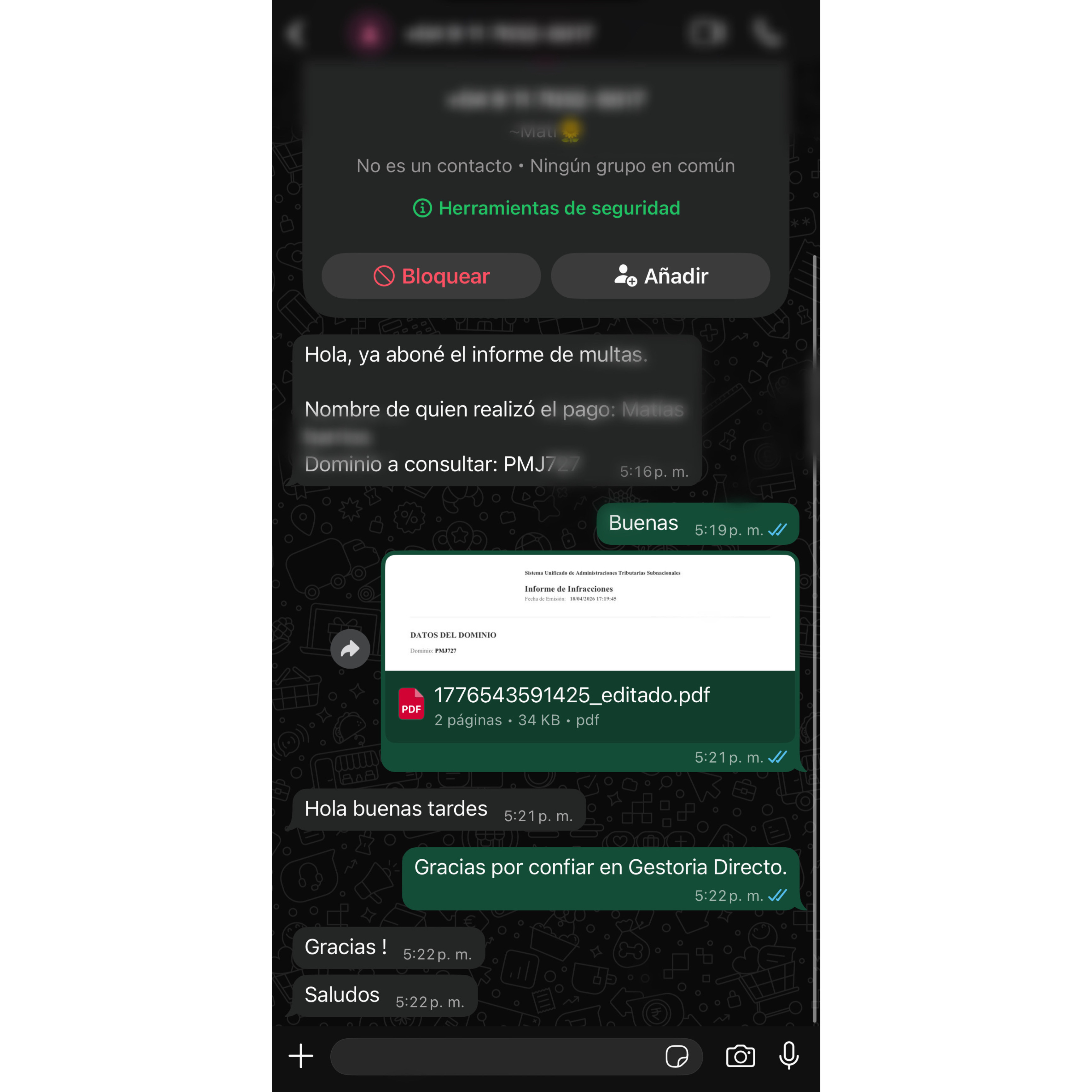 Testimonio real de cliente 2